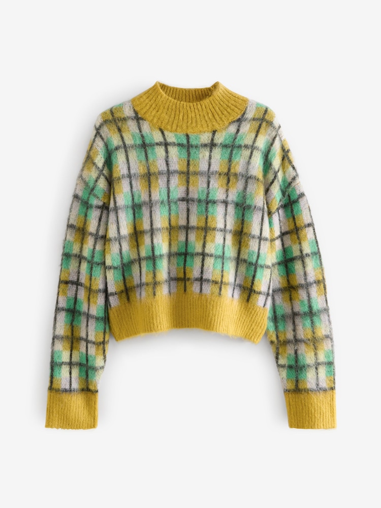Green Yellow Soft Touch Brushed Knit Jumper with Wool - Image 5 of 7