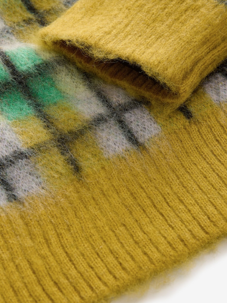 Green Yellow Soft Touch Brushed Knit Jumper with Wool - Image 7 of 7