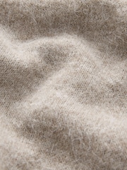 Neutral Brown Mole Soft Touch Button Through Knitted Cardigan with Alpaca - Image 6 of 7