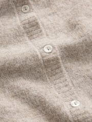 Neutral Brown Mole Soft Touch Button Through Knitted Cardigan with Alpaca - Image 7 of 7