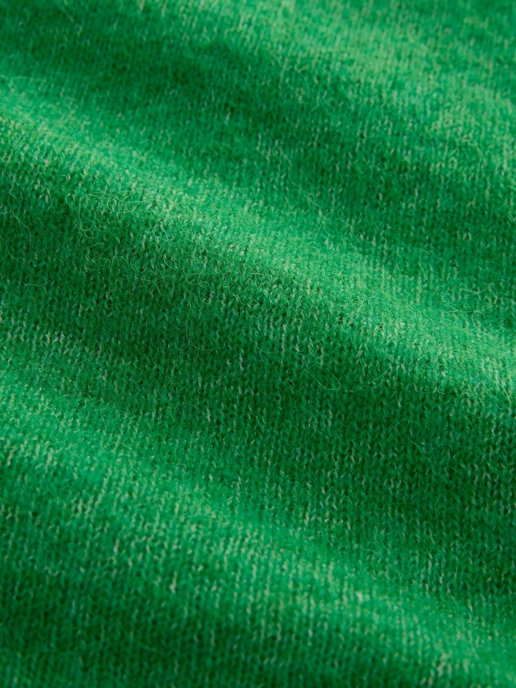Bright Green Soft Touch Crew Neck Knitted Jumper with Alpaca - Image 7 of 7