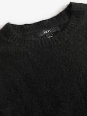 Black Sleeveless Knitted Crew Tank Vest Top with Alpaca - Image 6 of 8