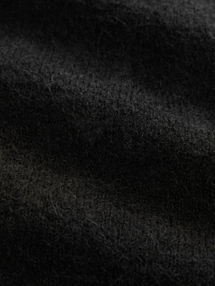 Black Sleeveless Knitted Crew Tank Vest Top with Alpaca - Image 8 of 8