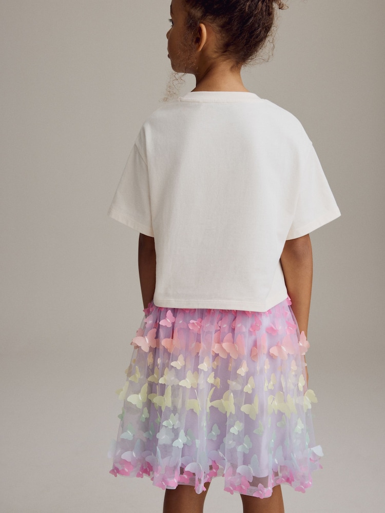 Multi Butterfly T-Shirt and Skirt Set (3-14yrs) - Image 3 of 10