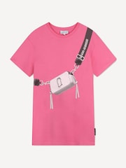 Marc Jacobs Pink Marc Jacobs Pink Short Sleeve T-Shirt Dress With Logo Cross-Body Bag Design - Image 1 of 2