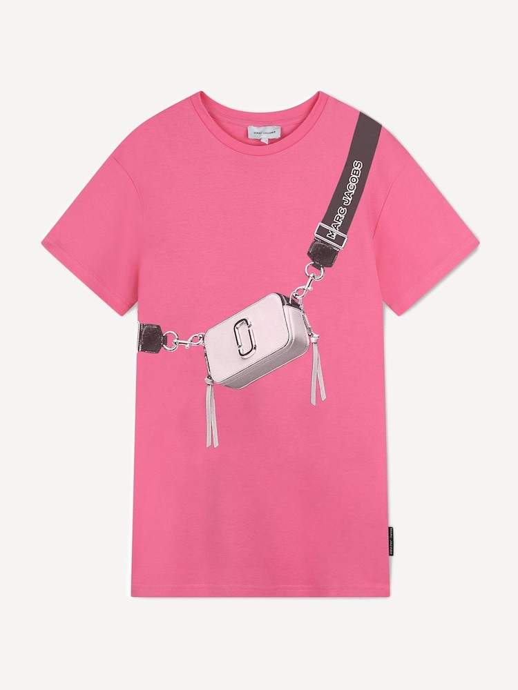 Marc Jacobs Pink Marc Jacobs Pink Short Sleeve T-Shirt Dress With Logo Cross-Body Bag Design - Image 1 of 2