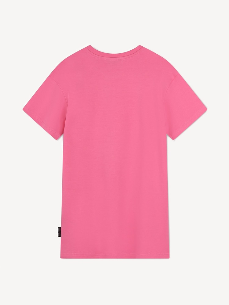 Marc Jacobs Pink Marc Jacobs Pink Short Sleeve T-Shirt Dress With Logo Cross-Body Bag Design - Image 2 of 2