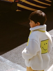 Marc Jacobs Cream Cream Reversible Fleece Jacket With Back Print - Image 2 of 8