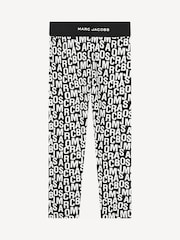 Marc Jacobs All Over Logo Print Black Leggings - Image 1 of 2