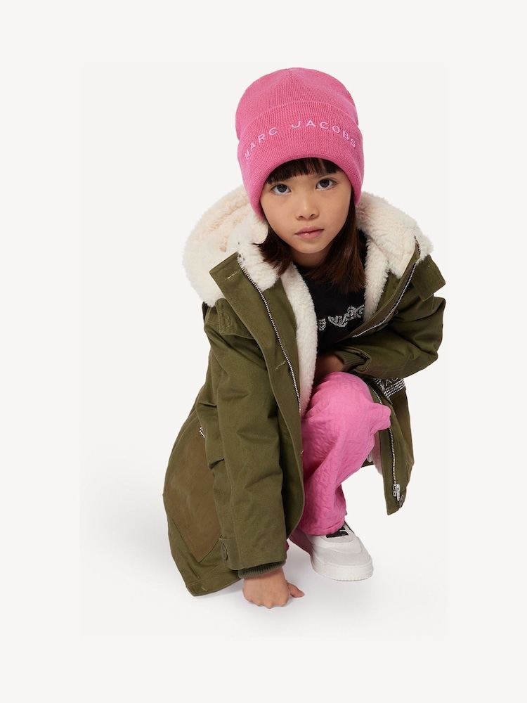 Marc Jacobs Green Hooded Parka Coat With Diamante Logo - Image 3 of 3