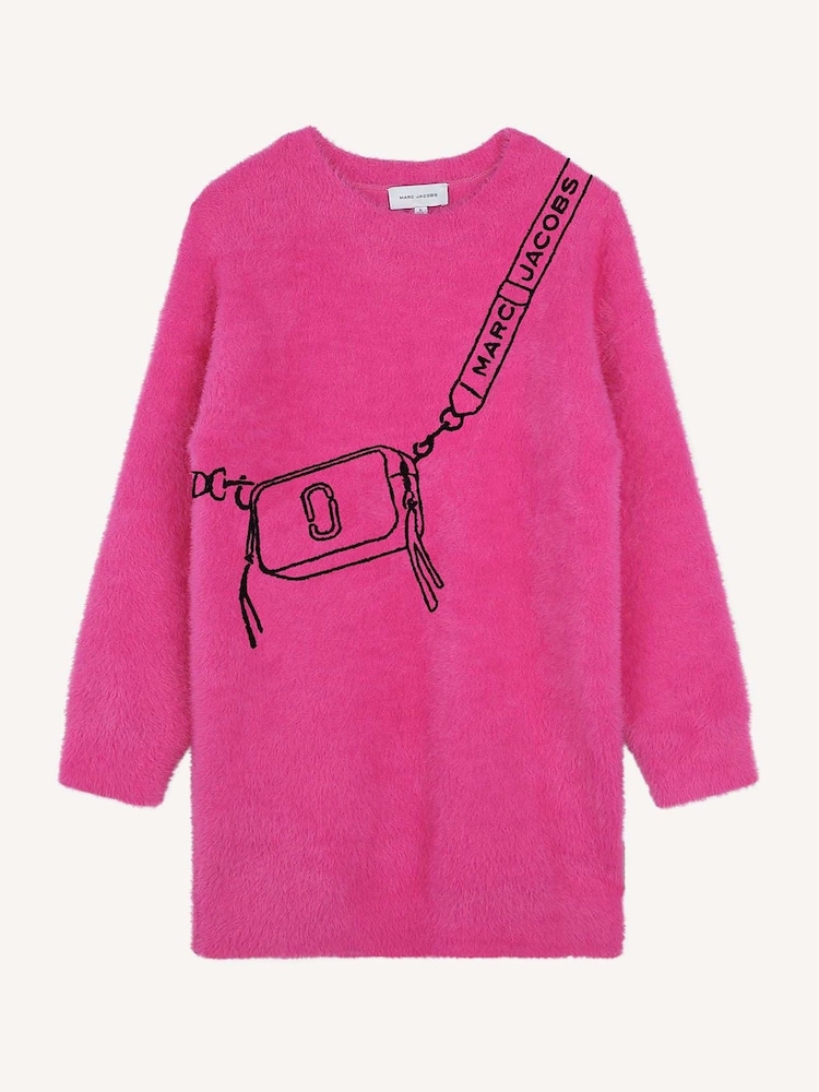 Marc Jacobs Pink Knitted Jumper Dress With Logo Cross-Body Bag Design - Image 1 of 2