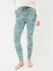 FatFace Ellie Teal Green Ellie Woodland Pyjama Bottoms - Image 1 of 6