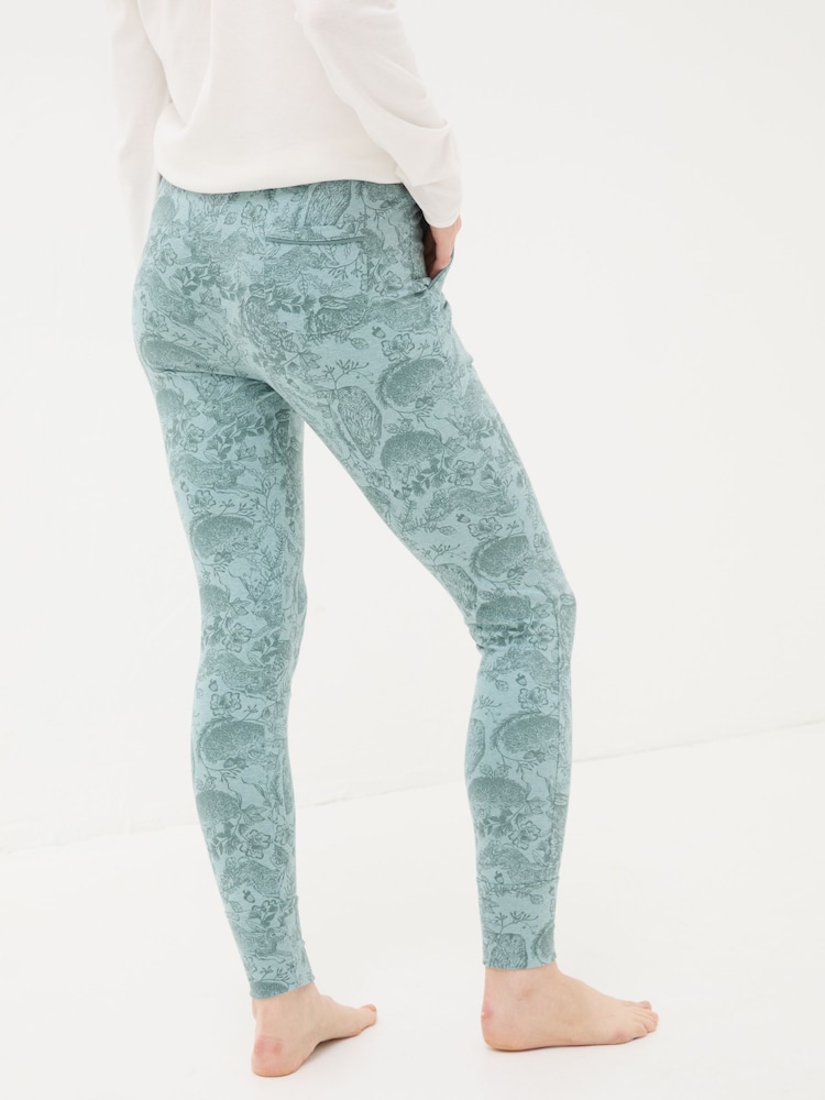 FatFace Ellie Teal Green Ellie Woodland Pyjama Bottoms - Image 2 of 6