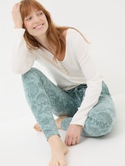 FatFace Ellie Teal Green Ellie Woodland Pyjama Bottoms - Image 5 of 6