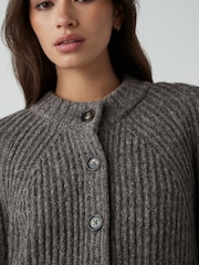 Mole - Soft Touch Pocket Button Front Ribbed Knitted pletena pletena jopa - Slika 5 iz 9