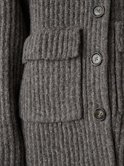 Mole - Soft Touch Pocket Button Front Ribbed Knitted pletena pletena jopa - Slika 6 iz 9