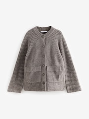 Mole - Soft Touch Pocket Button Front Ribbed Knitted pletena pletena jopa - Slika 7 iz 9