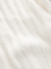 White Ecru Soft Touch Fluffy V-Neck Ribbed Knitted Cardigan - Image 6 of 8