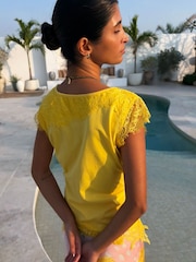 Never Fully Dressed Yellow Lace Insert Top - Image 5 of 5