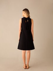 Ro&Zo Black Cowl Neck Linen Blend Shift Dress - Image 4 of 4