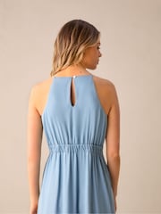 Ro&Zo Blue Halter TENCEL™ Midi Dress - Image 3 of 4