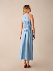 Ro&Zo Blue Halter TENCEL™ Midi Dress - Image 4 of 4