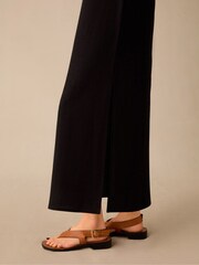 Ro&Zo Black Linen Blend Tie Waist Column Midi Dress - Image 6 of 8