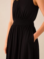 Ro&Zo Black Jersey Shirred Waistband Dress - Image 3 of 4