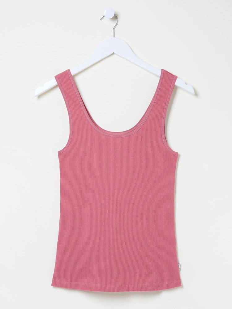 FatFace Pink Rib Pyjama Top - Image 5 of 5 FatFace Pink Rib Pyjama Top - Image 5 of 5