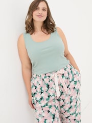 FatFace Green Haze Rib Pyjama Top - Image 4 of 8