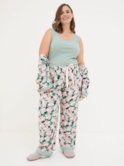 FatFace Green Haze Rib Pyjama Top - Image 5 of 8