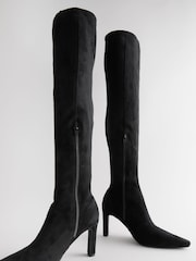 Black Forever Comfort® Over The Knee Chisel Toe Sock Boots - Image 7 of 10