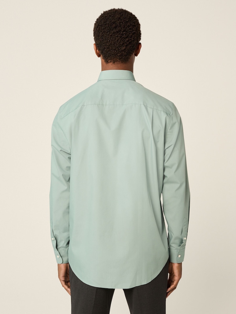 Seafoam Green Regular Fit Easy Care Single Cuff Smart Shirt - Image 3 of 7