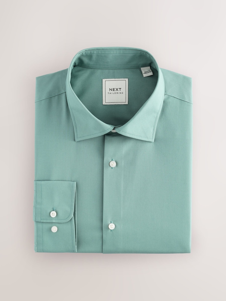 Seafoam Green Regular Fit Easy Care Single Cuff Smart Shirt - Image 5 of 7