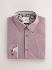 Dahlia Pink Regular Fit Trimmed Easy Care Single Cuff Oxford Shirt - Image 10 of 12