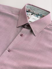 Dahlia Pink Regular Fit Trimmed Easy Care Single Cuff Oxford Shirt - Image 11 of 12