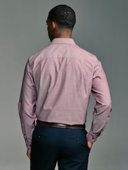 Dahlia Pink Regular Fit Trimmed Easy Care Single Cuff Oxford Shirt - Image 3 of 12
