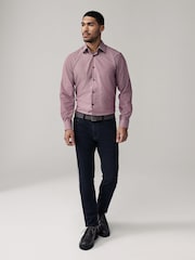 Dahlia Pink Regular Fit Trimmed Easy Care Single Cuff Oxford Shirt - Image 4 of 12
