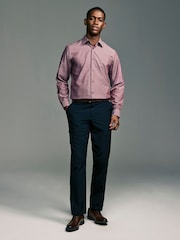 Dahlia Pink Regular Fit Trimmed Easy Care Single Cuff Oxford Shirt - Image 5 of 12