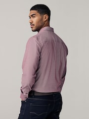 Dahlia Pink Regular Fit Trimmed Easy Care Single Cuff Oxford Shirt - Image 6 of 12