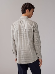 Neutral Polka Dot Slim Fit 100% Cotton Long Sleeve Print Shirt - Image 3 of 6