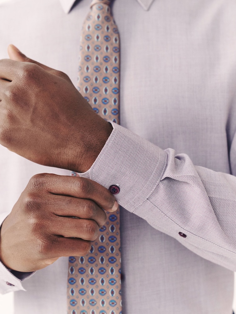 Damson Pink Slim Fit Shirt And Tie Set - Image 3 of 5