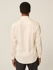 Ivory White Regular Fit Easy Care Textured Single Cuff Smart Shirt - Image 2 of 4