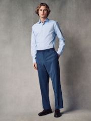 Синий - 100% Cotton Textured Twill Shirt - Изображение 2 из 8