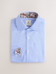 Синий - 100% Cotton Textured Twill Shirt - Изображение 6 из 8