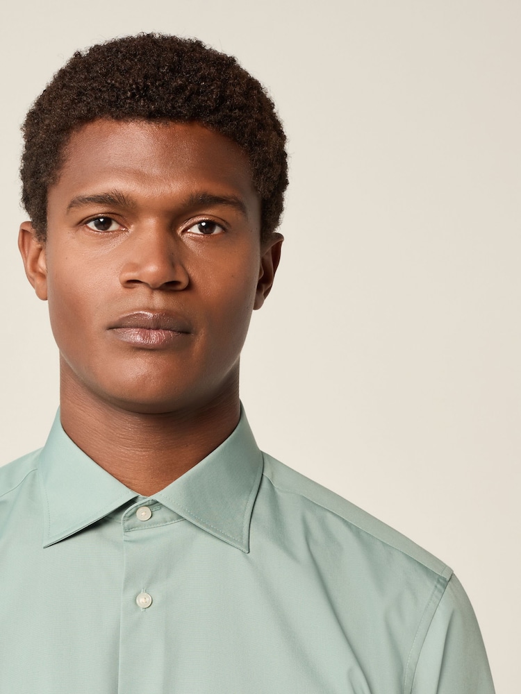Seafoam Green Slim Fit Easy Care Single Cuff Smart Shirt - Image 4 of 7