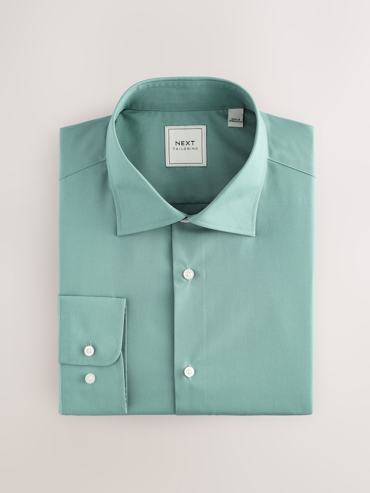 Seafoam Green Slim Fit Easy Care Single Cuff Smart Shirt - Image 5 of 7