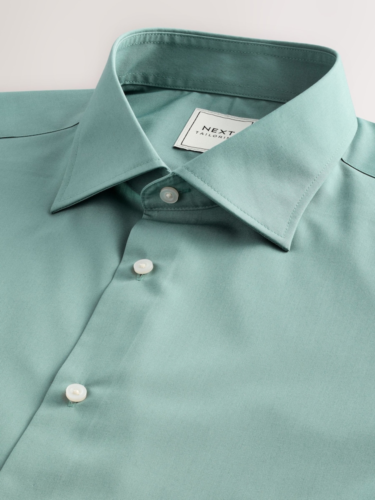 Seafoam Green Slim Fit Easy Care Single Cuff Smart Shirt - Image 6 of 7
