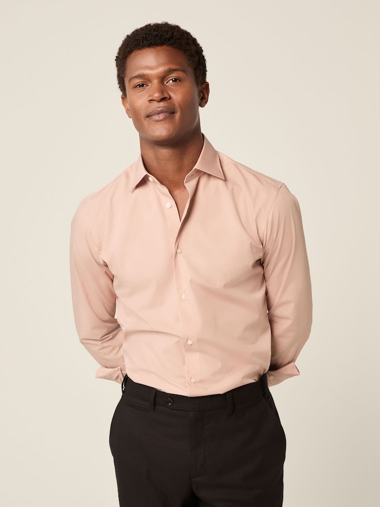 Розовый - Зауженный крой - Easy Care Single Cuff Smart Shirt - Image 1 of 6 Розовый - Зауженный крой - Easy Care Single Cuff Smart Shirt - Image 1 of 6