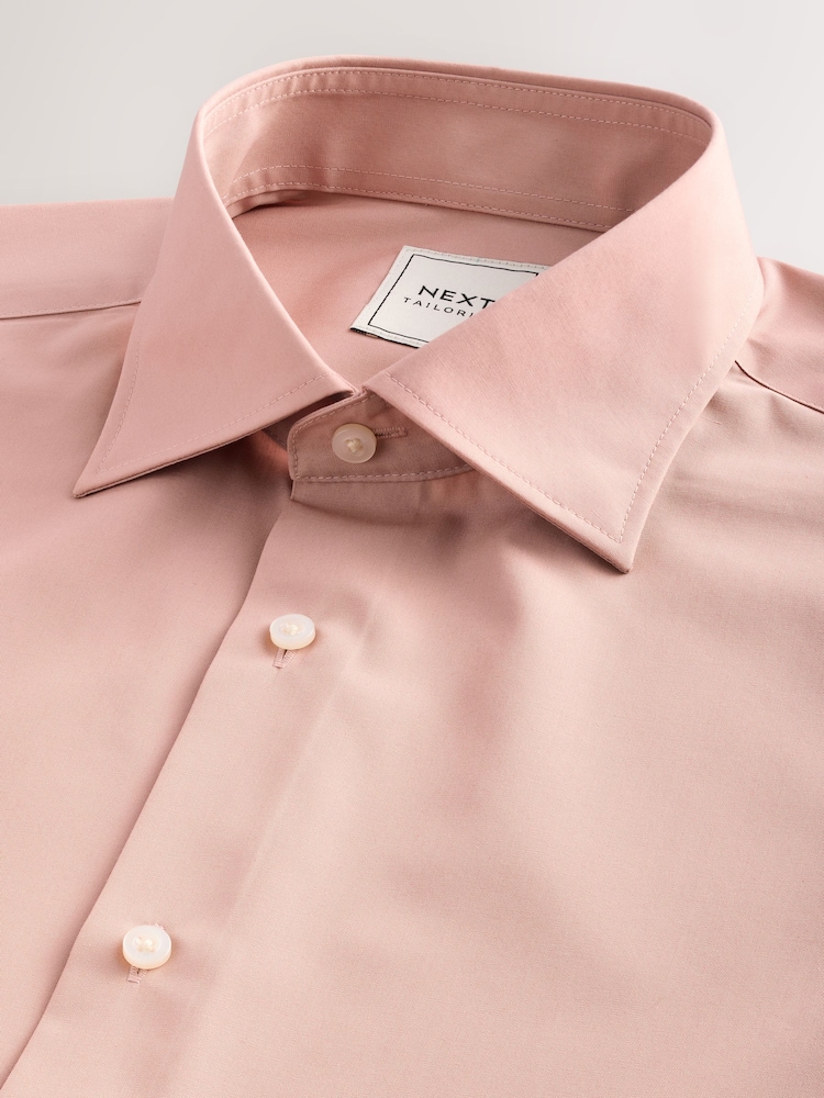 Lichtroze - Slim Fit - Strijkvrij net overhemd met enkele manchet - Image 6 of 6
